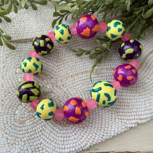 Colorful! Polymer clay stretch bracelet